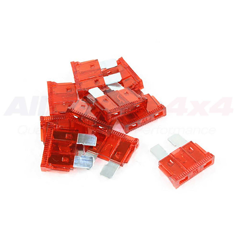 Fuse Blade Red 10 Amp: RTC4501. Land Rover Parts for Defender, Discovery, Range Rover. Reproduction EAC