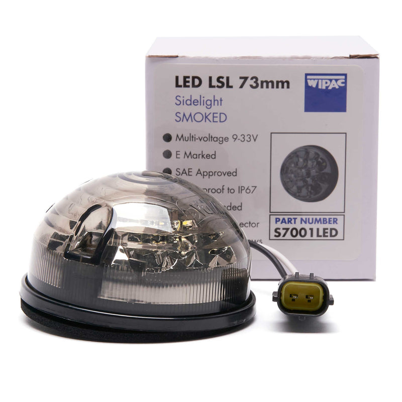 Wipac Front Smoked LED Side Light 73mm: S7001LED. Land Rover Parts for Defender. Top Quality Wipac